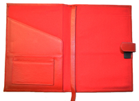 Red Leather Spiral Notepad